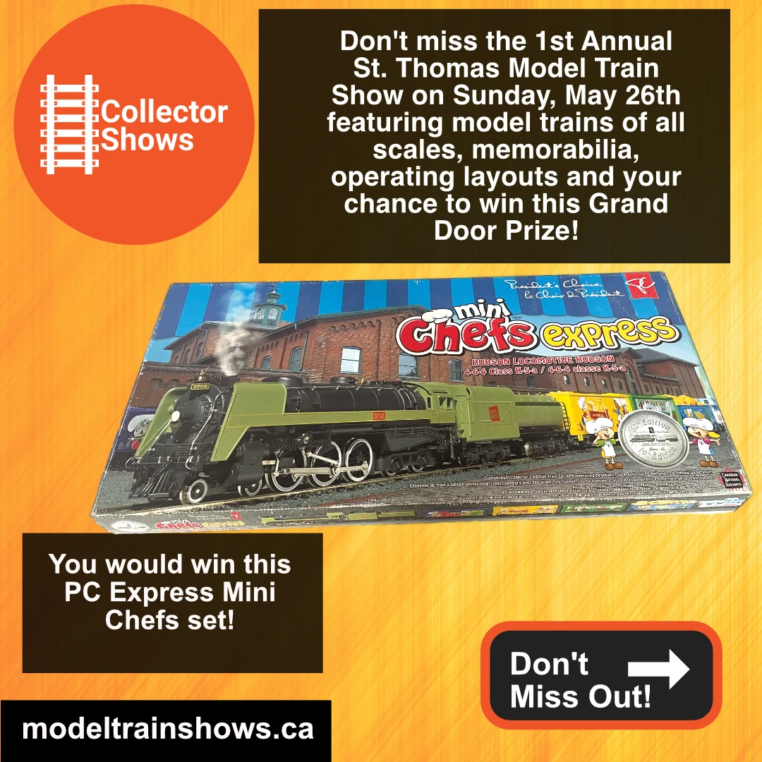 May 26th 2024 – St. Thomas Model Train Show & Sale