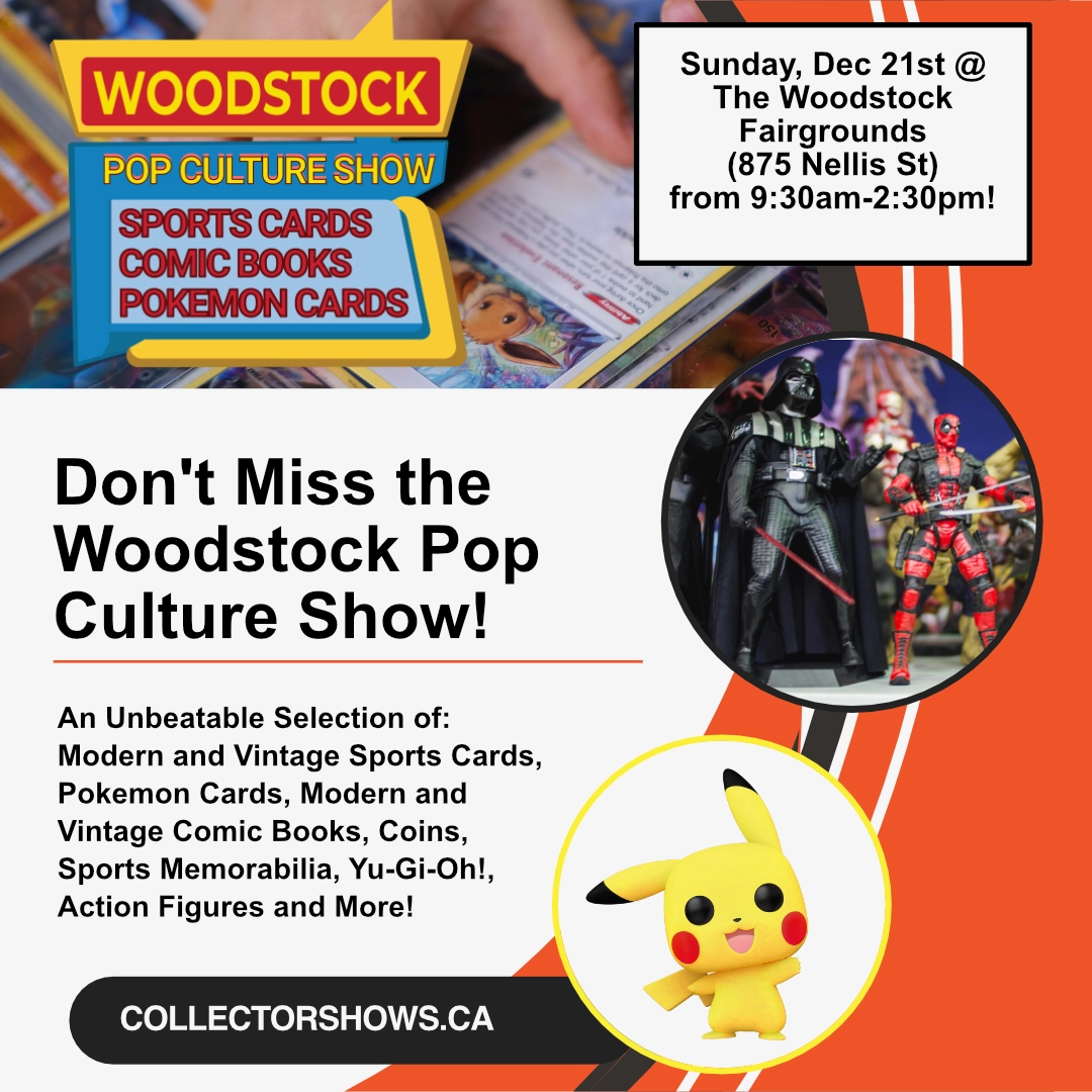Sunday, December 21st: The Woodstock Sports Card, Comic Book & Pokemon TCG Show!