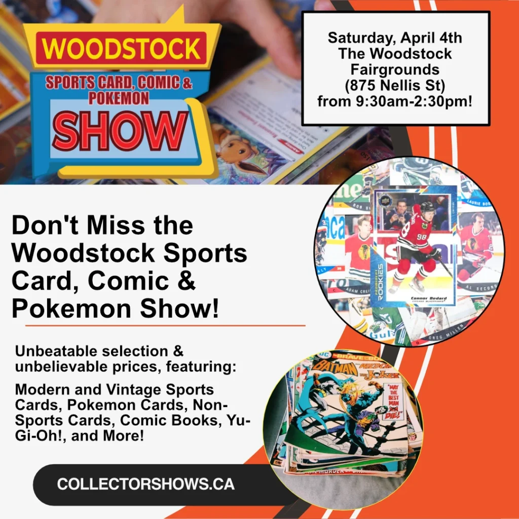 Woodstock Sport Card Comic and Pokemon TCG Show - Easter Saturday April 4th