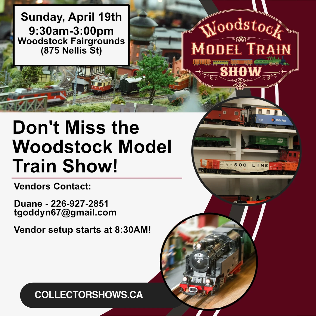 The Woodstock Model Train Show - Sunday April 19th 2026 - Vendor Information