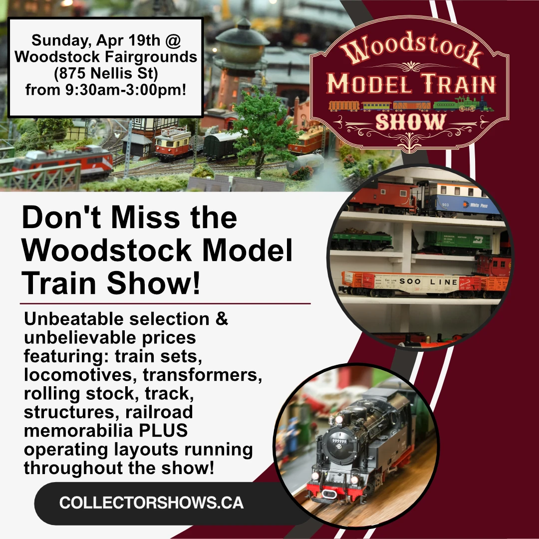Sunday April 19th, 2026: The Woodstock Model Train Show!