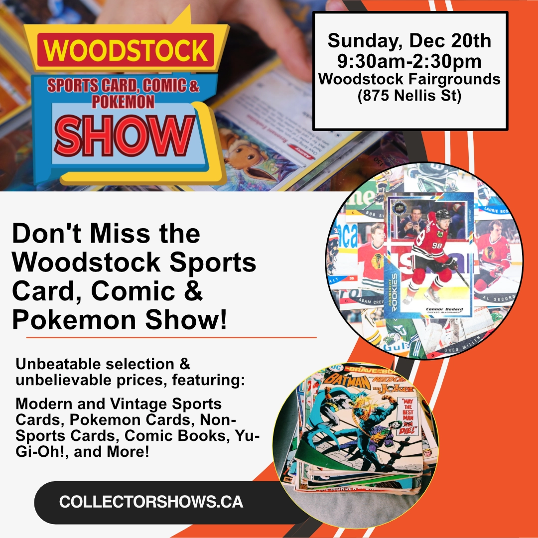 Sunday December 20th – The Woodstock Sports Card, Comic and Pokemon TCG Show