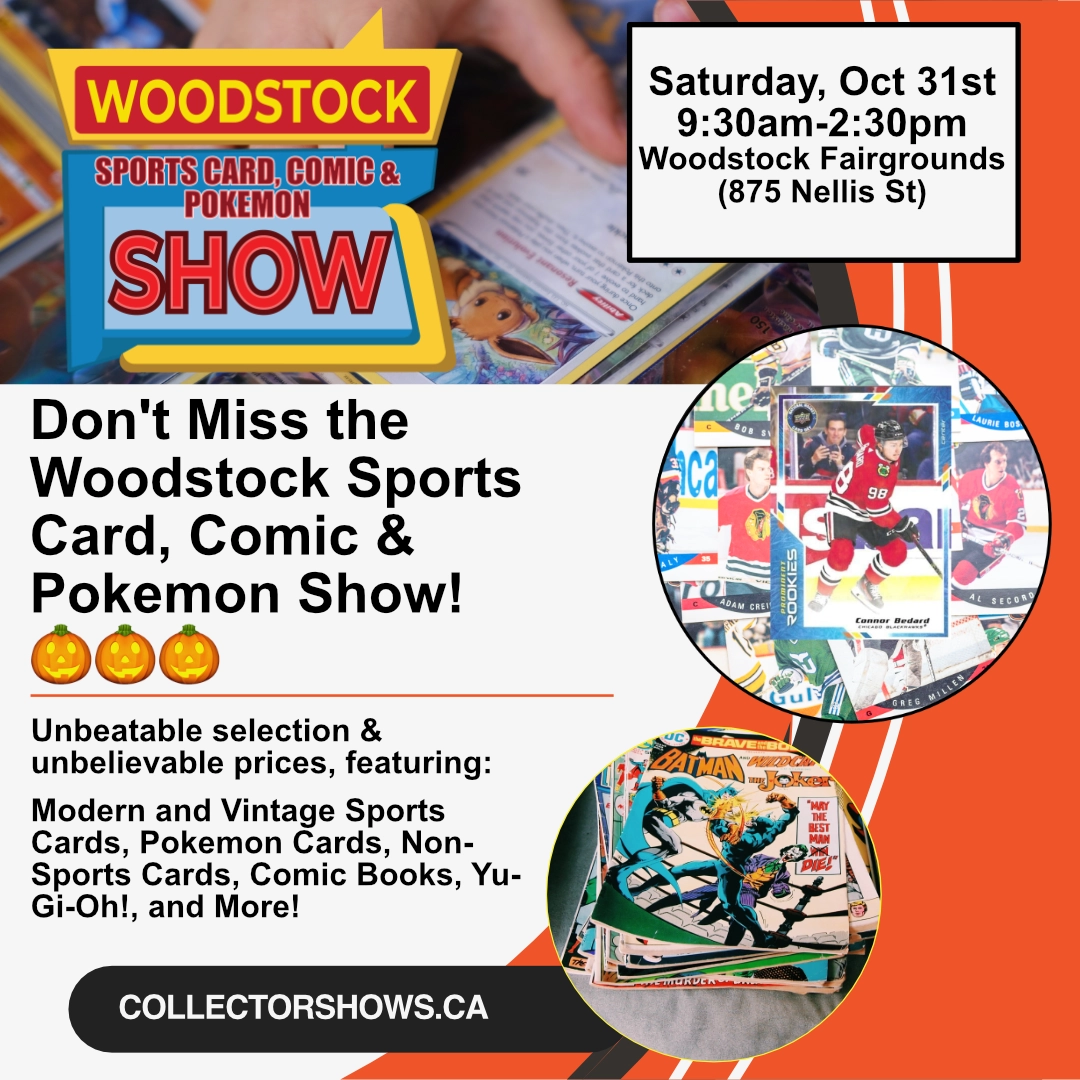 Saturday, October 31st – The Halloween Spooktacular Woodstock Sports Card, Comic and Pokemon TCG Show!